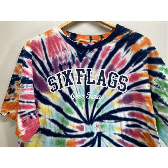 Six Flags Over Texas Tie Dye T-shirt Men’s 2XL 50-52 - Picture 3 of 10
